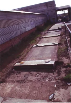 Základ zabudovanej mostovej váhy s platňami pre snímače zaťaženia