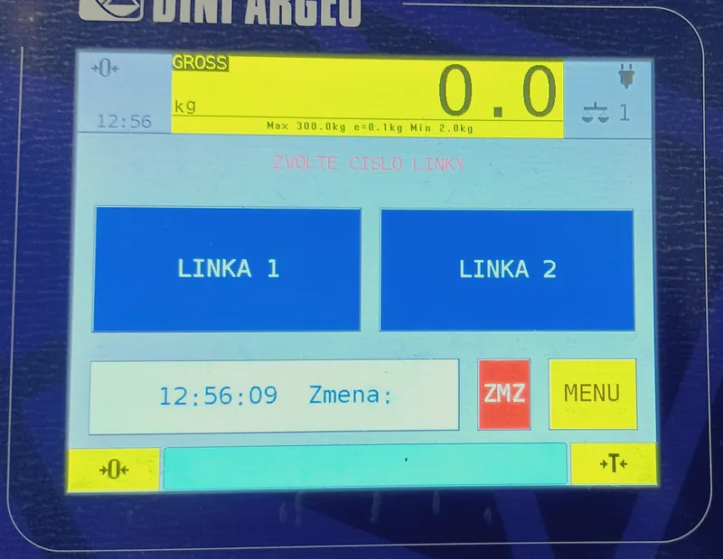 Hlavná obrazovka indikátora s výberom čísla linky